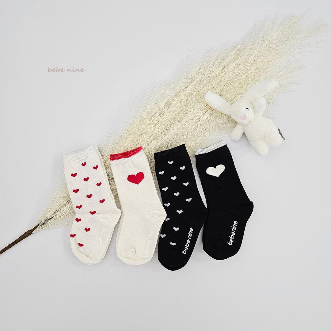 ［bebenine］Nine Heart Knee Socks Set