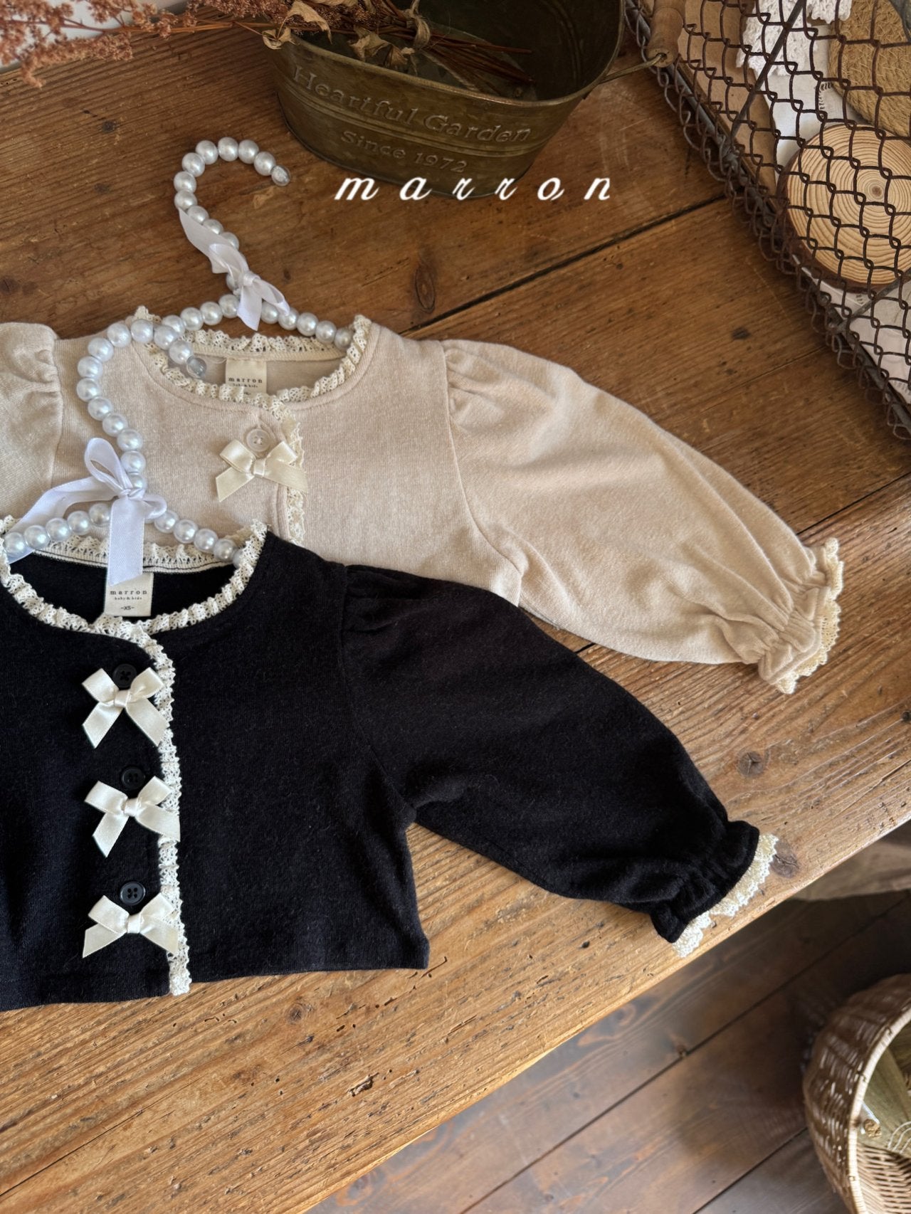 ［marron］Ribbon cardigan