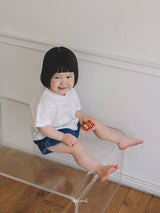 ［melmel］Rib denim short pants