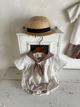 ［OREN］Pure tie stripe rompers