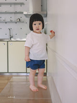 ［melmel］Rib denim short pants