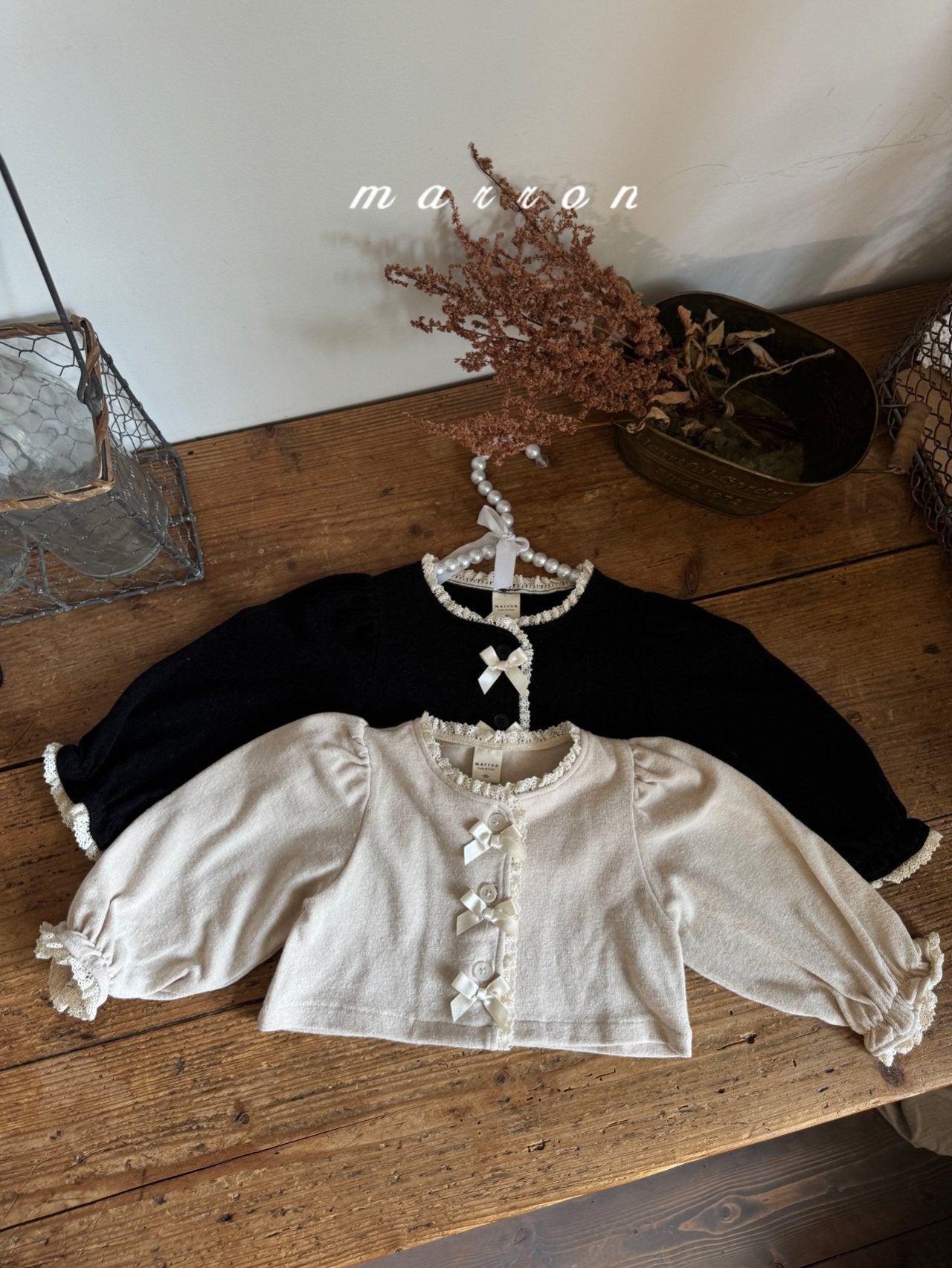［marron］Ribbon cardigan