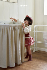 ［jujua］Berry balloon sleeve tops