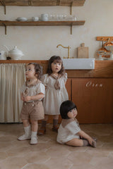 ［OREN］Pure tie stripe rompers