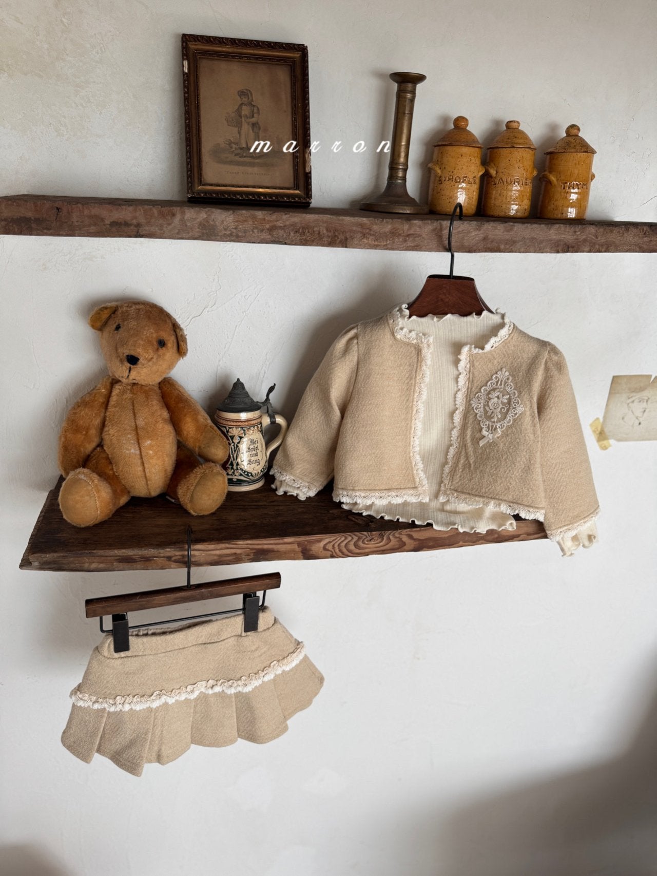 ［marron］Castle pleats skirt