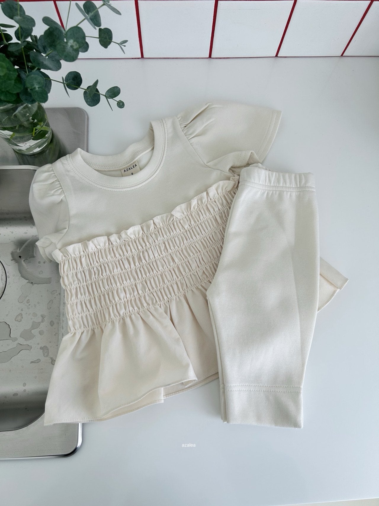 ［azalea］Shirring smock tee (kids)