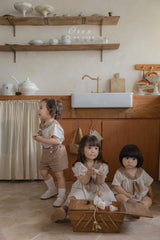 ［OREN］Pure tie stripe rompers