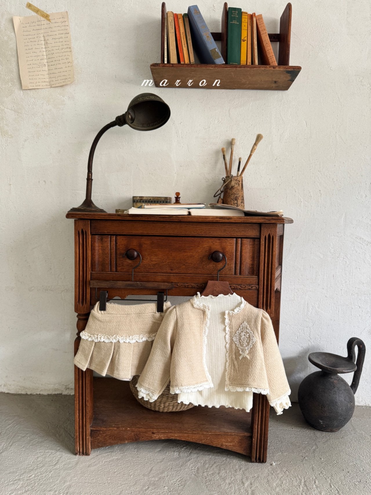 ［marron］Castle pleats skirt