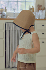 ［The beige］Knit sleeveless tops