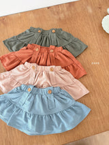 ［ohho］Forest shirring suspender skirt