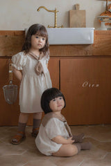 ［OREN］Pure tie stripe rompers
