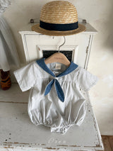 ［OREN］Pure tie stripe rompers