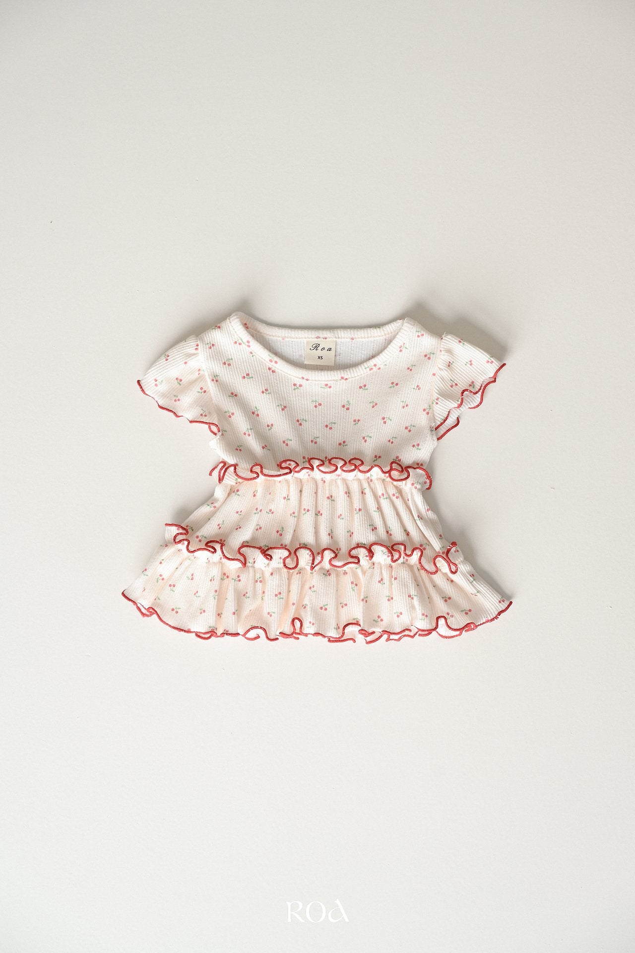 ［ROA］Cherry mellow rib tee