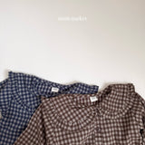 [mimi market] Check frill collar blouse