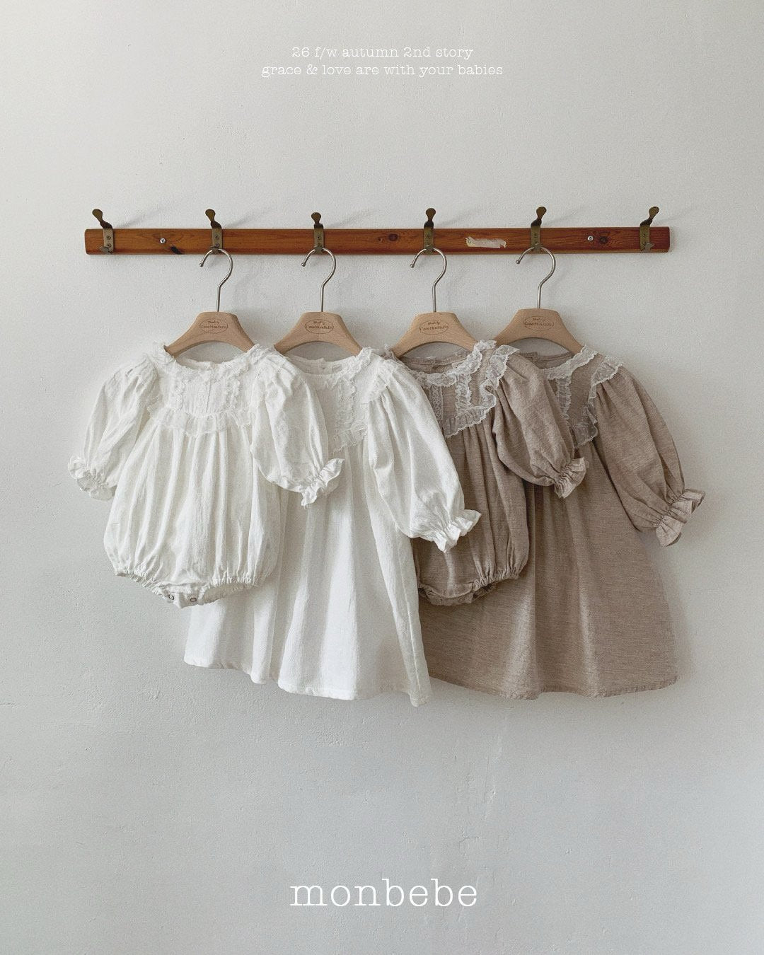 [monbebe] Angel lace rompers