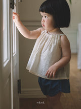 ［melmel］Rib denim short pants