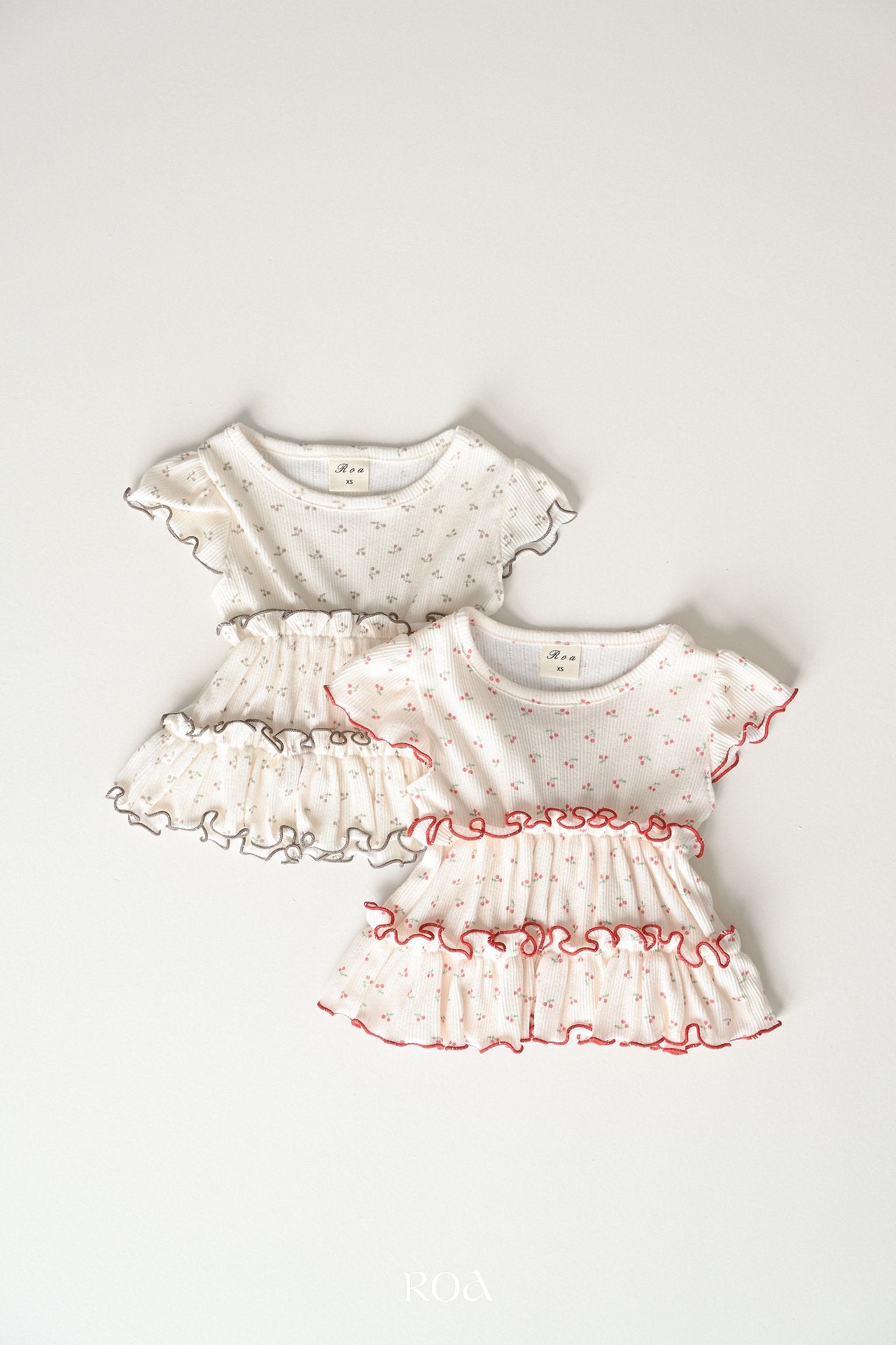 ［ROA］Cherry mellow rib tee