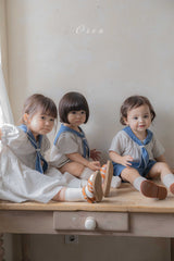 ［OREN］Pure tie stripe rompers