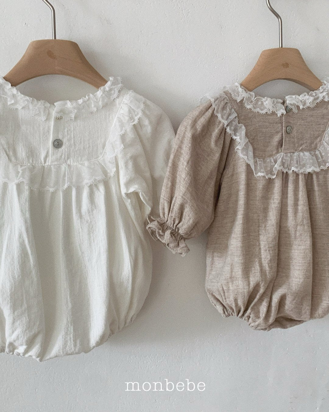 [monbebe] Angel lace rompers