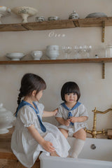 ［OREN］Pure tie stripe rompers