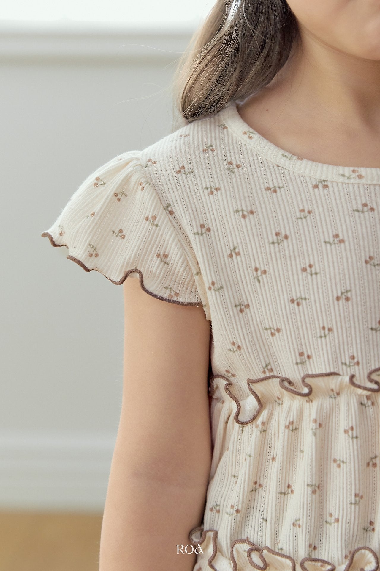 ［ROA］Cherry mellow rib tee