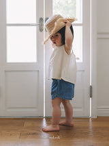 ［melmel］Rib denim short pants
