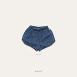 ［melmel］Rib denim short pants