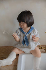 ［OREN］Pure tie stripe rompers