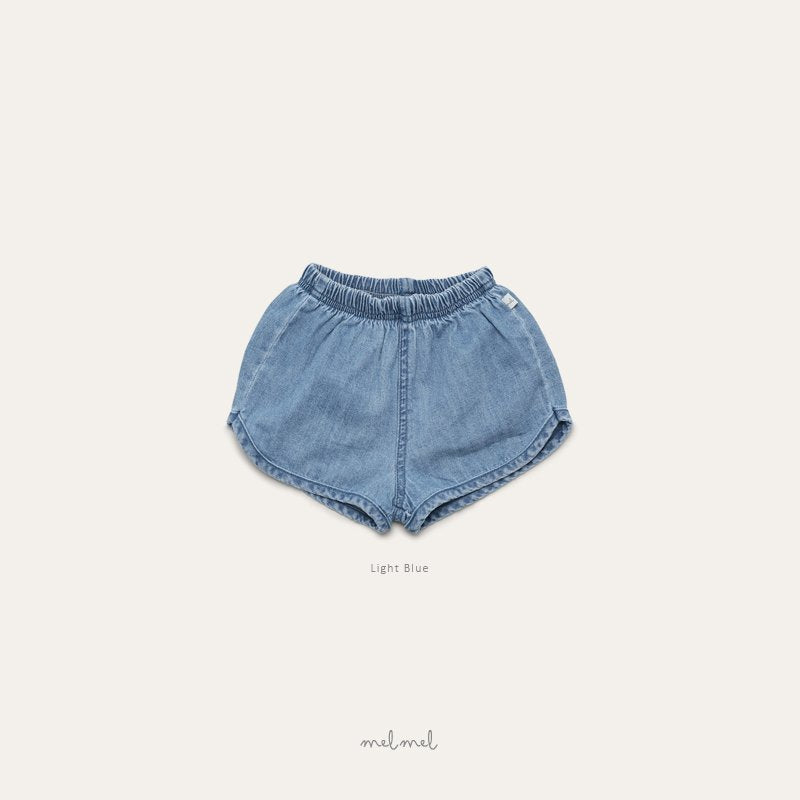 ［melmel］Rib denim short pants