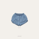 ［melmel］Rib denim short pants