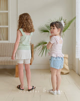 ［Bonaloi］Mini heart short denim pants