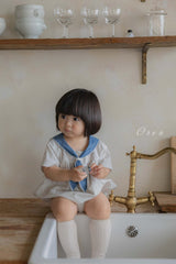 ［OREN］Pure tie stripe rompers