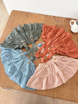 ［ohho］Forest shirring suspender skirt