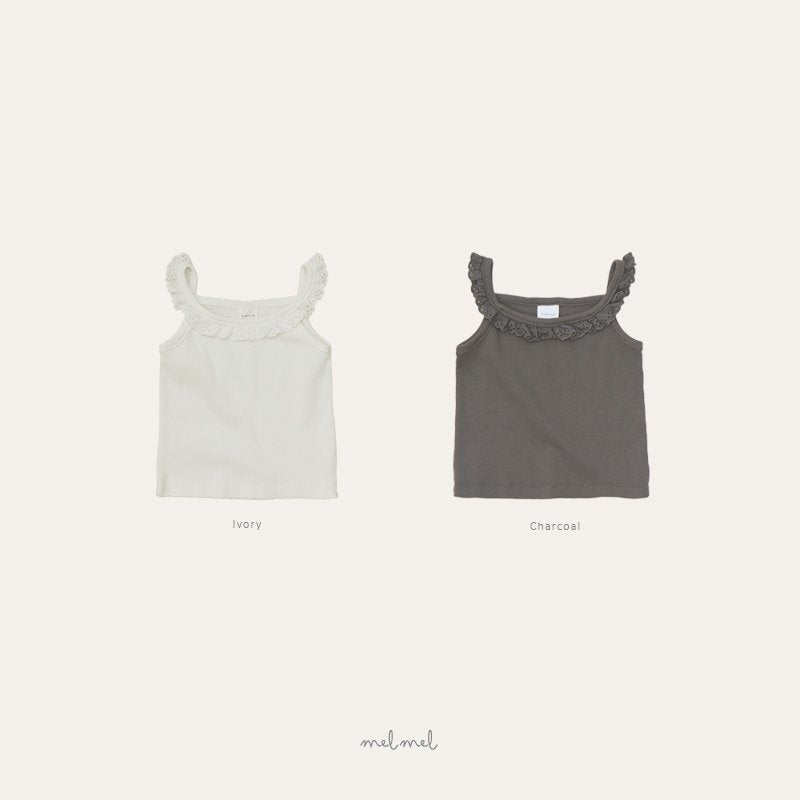 ［melmel］Lace rib tank