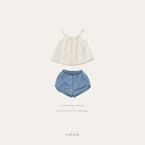 ［melmel］Rib denim short pants