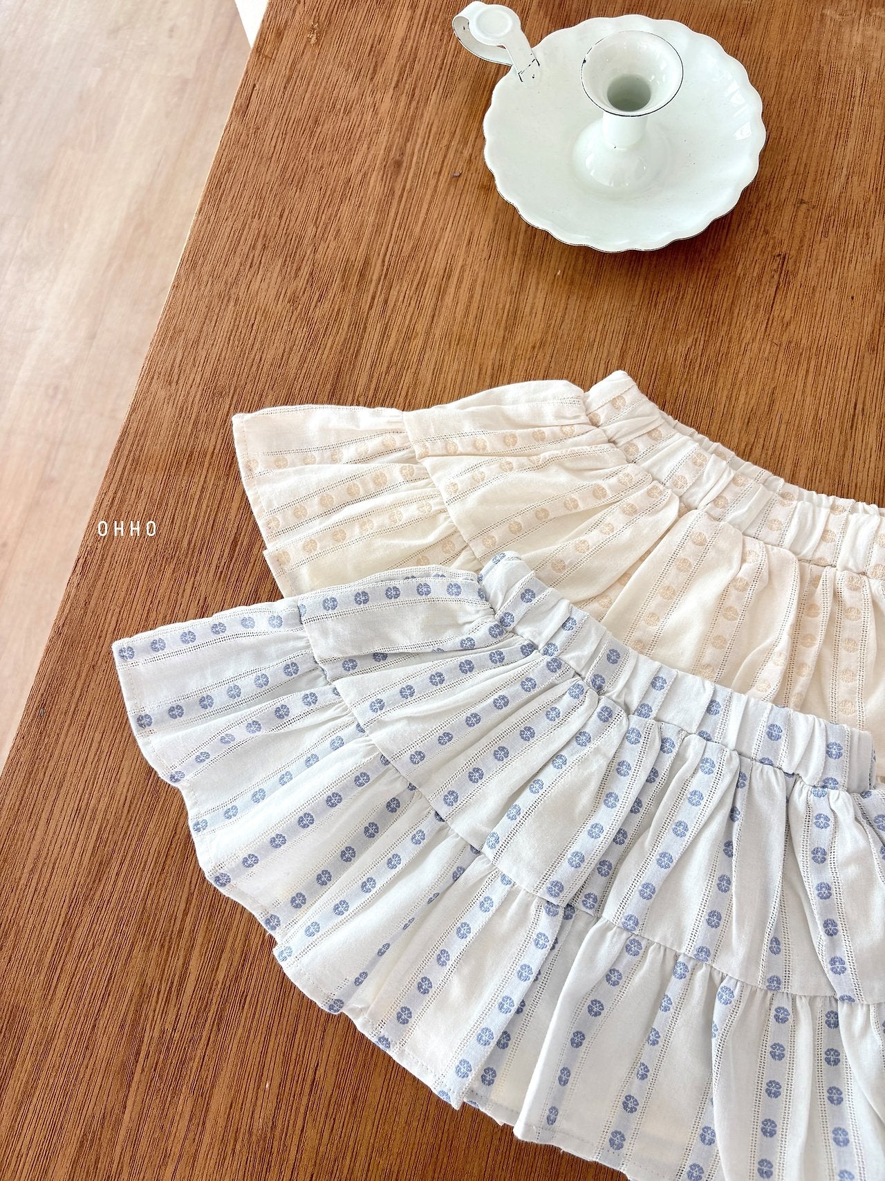 ［ohho］Ette shirring skirt
