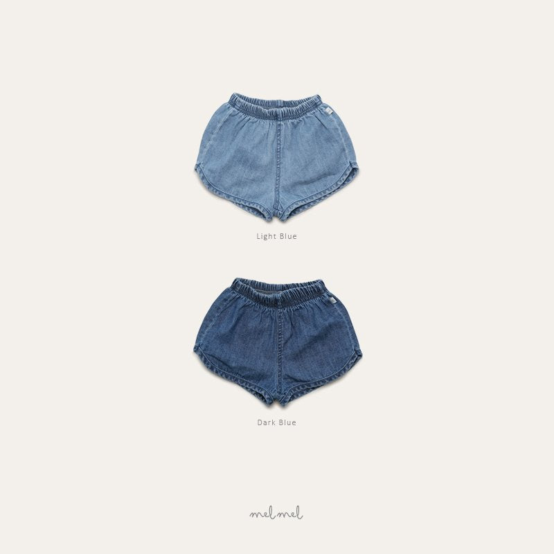 ［melmel］Rib denim short pants