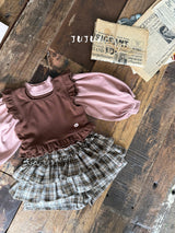［jujua］Berry balloon sleeve tops