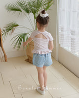 ［Bonaloi］Mini heart short denim pants