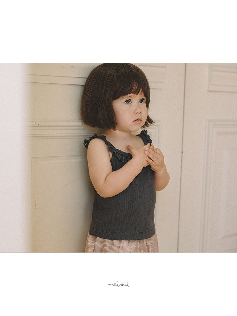 ［melmel］Lace rib tank