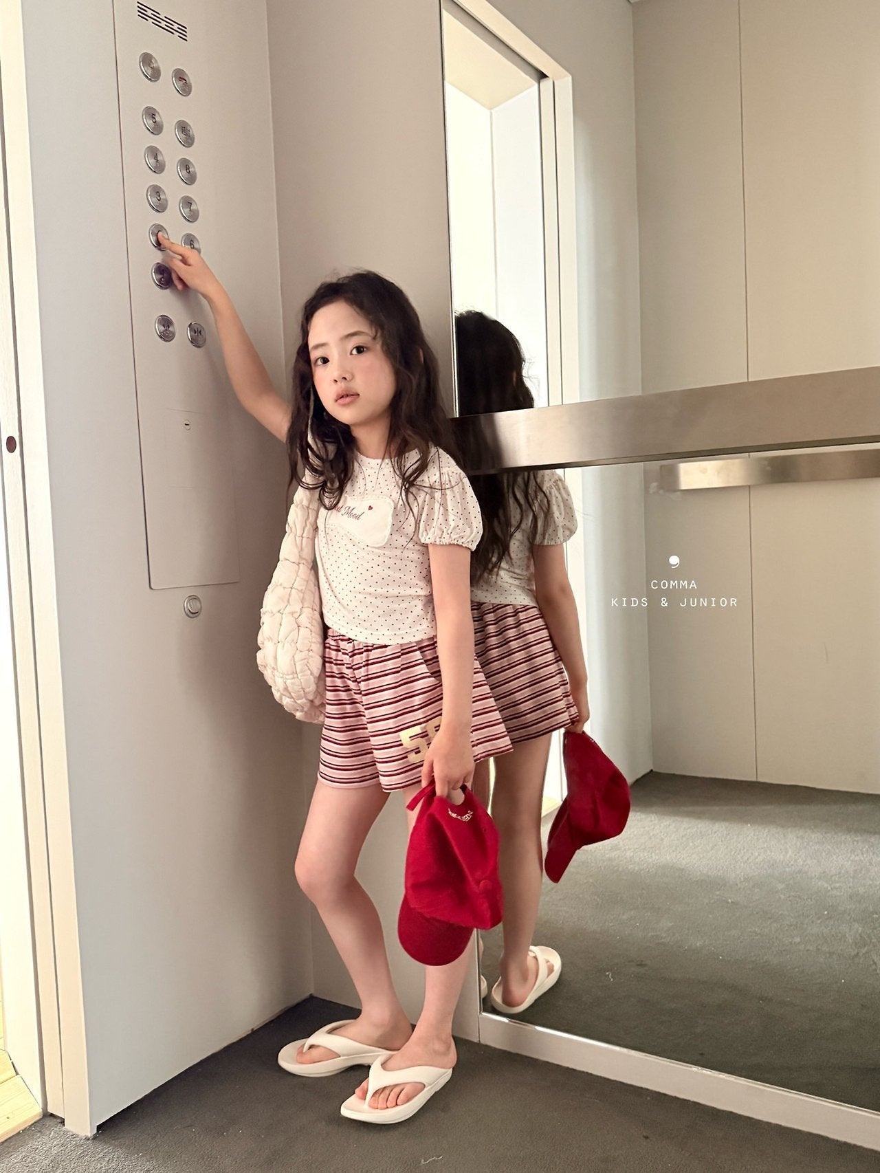 ［comma］58 stripe short pants