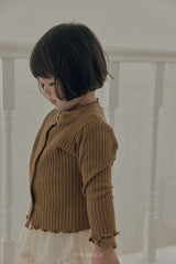 ［The beige］Ribbed Cardigan