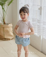 ［Bonaloi］Mini heart short denim pants