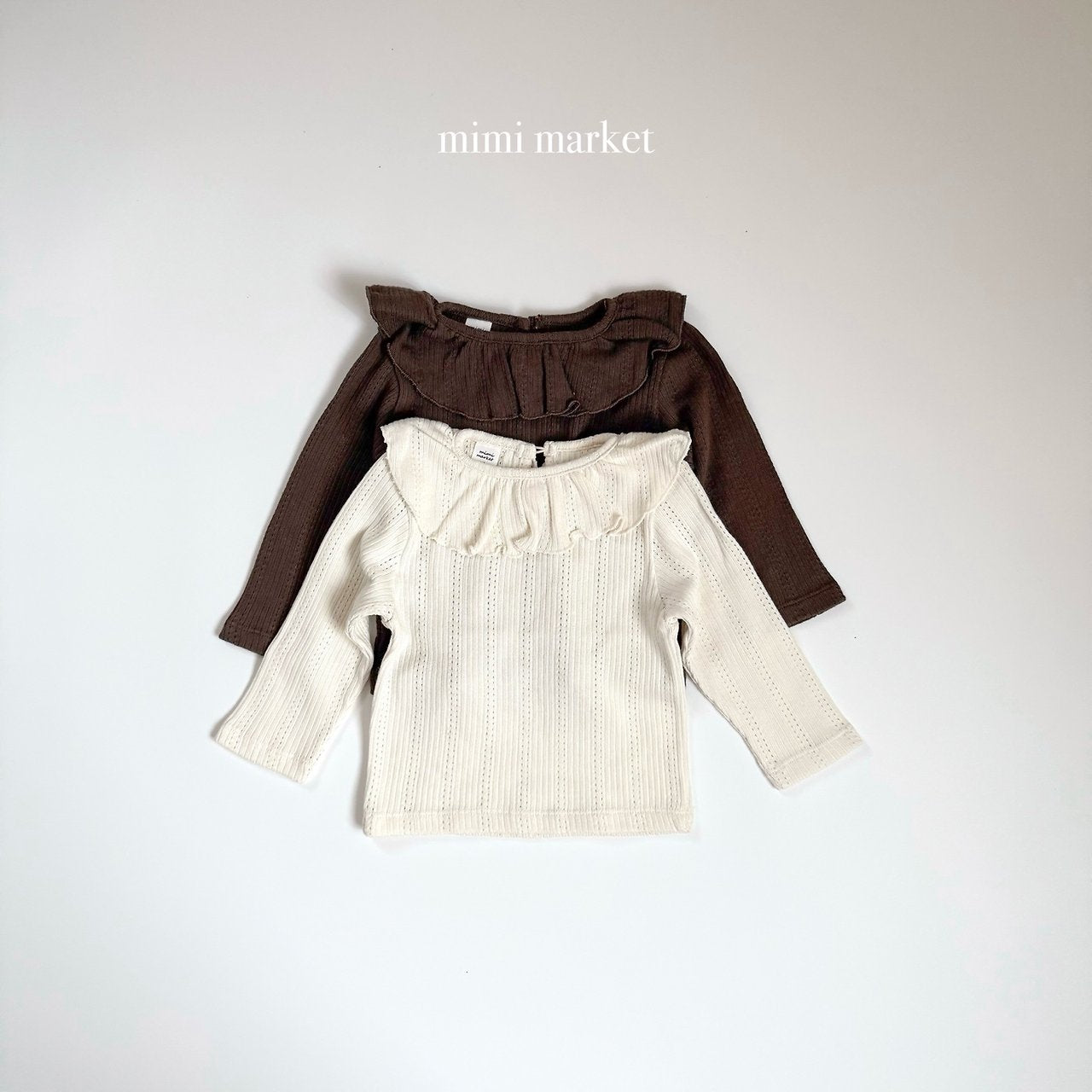 [mimi market] Lovi eyelet collar tops