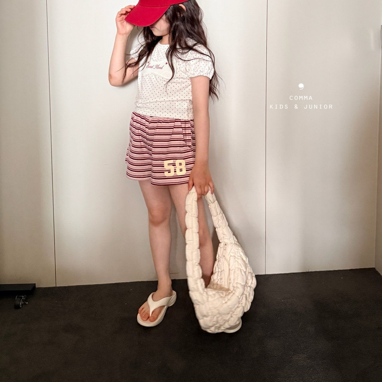 ［comma］58 stripe short pants