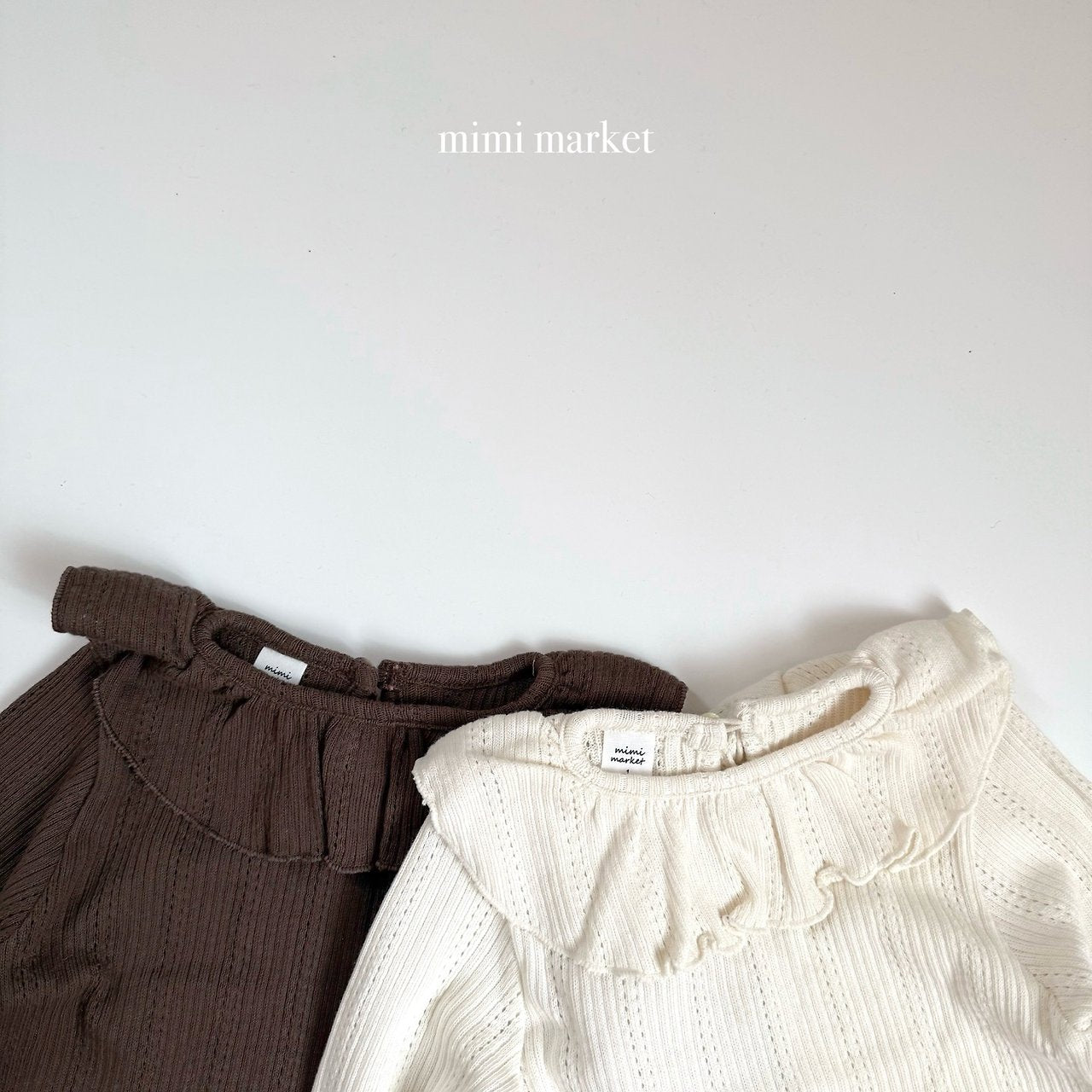 [mimi market] Lovi eyelet collar tops