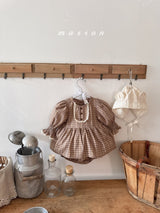 ［marron］Chocolate smock rompers