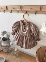 ［marron］Chocolate smock rompers