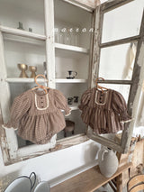 ［marron］Chocolate smock rompers