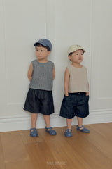 ［The beige］Denim 6-length pants